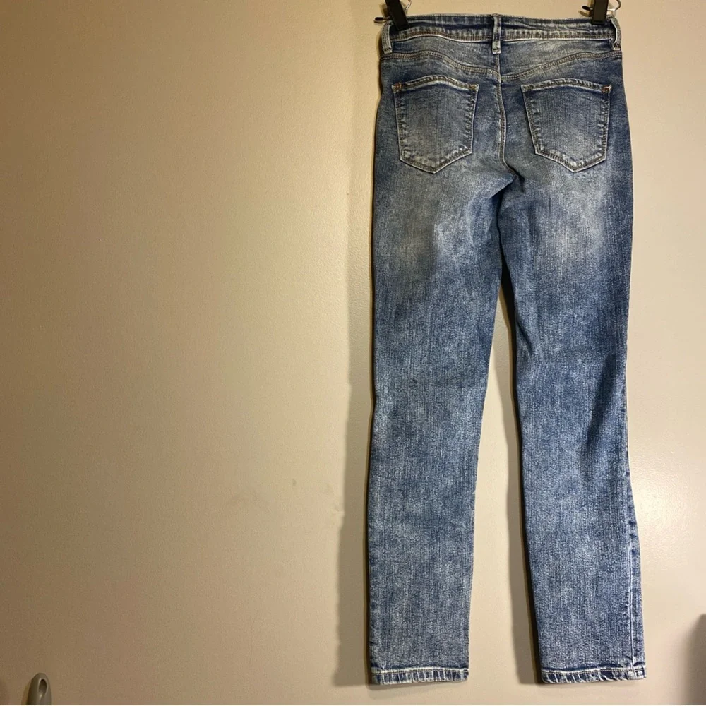 Black Daisy Jamie Relaxed Skinny Junior Jeans‎ Distressed Bedazzled 0/24